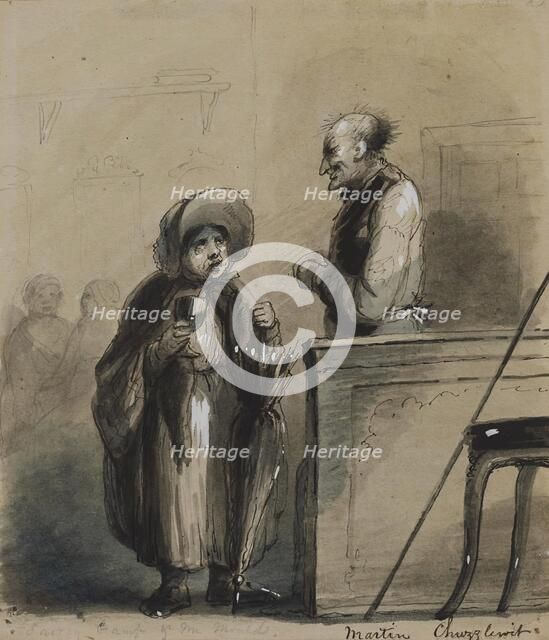 Sairey Gamp and Mr. Mould, 1825-1870. Creator: Alfred Jacob Miller.