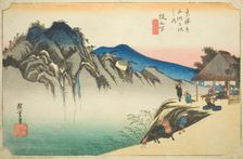 Sakanoshita: Peak of Fudesute Mountain (Sakanoshita, Fudesute mine), from the series..., c. 1833/34. Creator: Ando Hiroshige