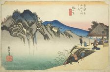 Sakanoshita: Peak of Fudesute Mountain (Sakanoshita, Fudesute mine), from the series..., c. 1833/34. Creator: Ando Hiroshige
