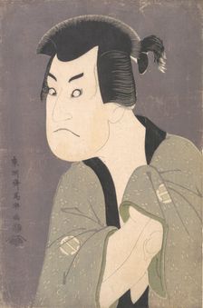 Sakata Hangoro III as Fujikawa Mizuemon in the Play "Hana Ayame Bunroku Soga", 1794., 1794. Creator: Tôshûsai Sharaku