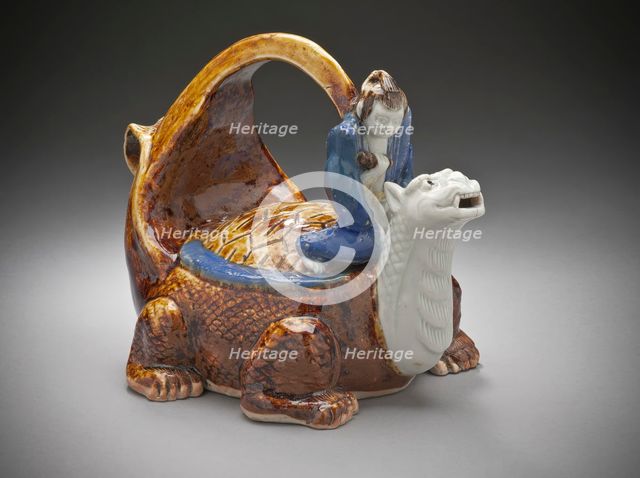 Sake Vessel in the Form of Urashima Taro on the Long-tailed Turtle, 19th century. Creator: Unknown.