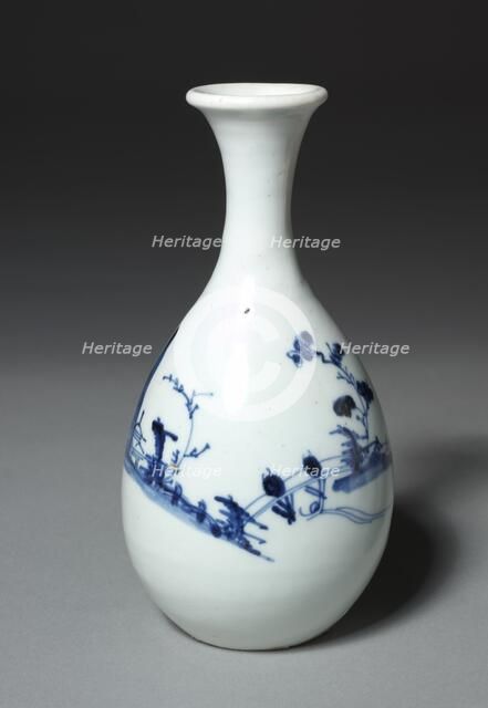 Sake Bottle: Arita Ware, Ko Imari Type, mid 17th century. Creator: Unknown.