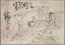 Sake Party with No Light, late 1800s-early 1900s. Creator: Tomioka Tessai (Japanese, 1836-1924)