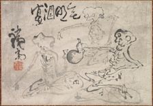 Sake Party with No Light, late 1800s-early 1900s. Creator: Tomioka Tessai (Japanese, 1836-1924)