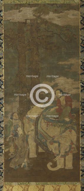 Sakyamuni on an Elephant, 16th-17th century. Creator: Unknown.