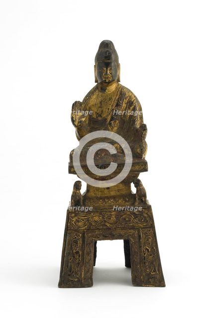 Sakyamuni Buddha seated on a lion throne, Period of Division, ca. 480. Creator: Unknown.