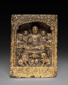 Sakyamuni Preaching: A Votive Stele, c. 565. Creator: Unknown