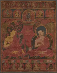 Sakyamuni with a Disciple Thangka, 14th century. Creator: Unknown