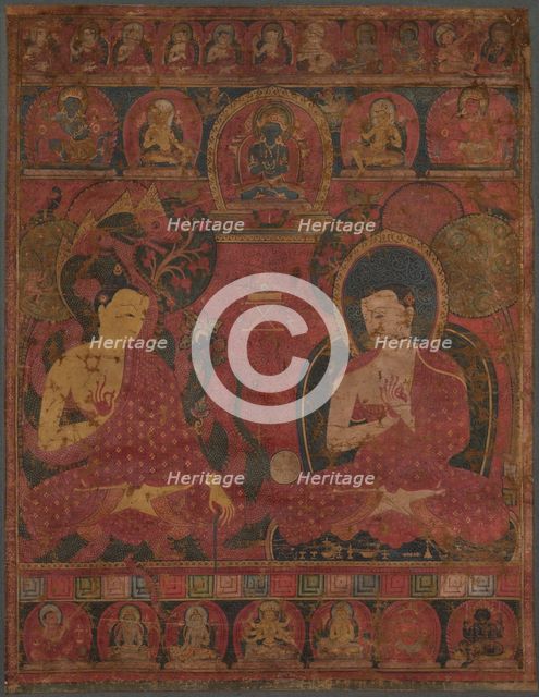 Sakyamuni with a Disciple Thangka, 14th century. Creator: Unknown.