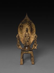 Sakyamuni with Two Attendants, 7th Century. Creator: Unknown
