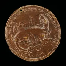 Salamander in Flames [reverse], 1504. Creator: Unknown