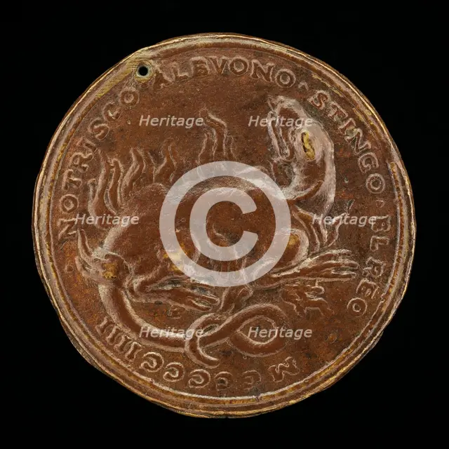 Salamander in Flames [reverse], 1504. Creator: Unknown.