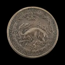 Salamander in Flames [reverse], 1537. Creator: Ludwig Neufahrer