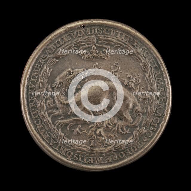 Salamander in Flames [reverse], 1537. Creator: Ludwig Neufahrer.