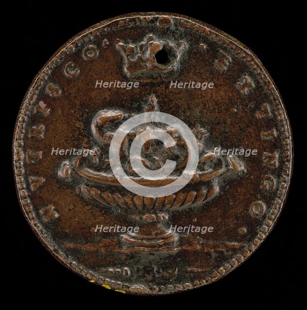 Salamander in Flames [reverse], probably 1515/1518. Creator: Giovanni Maria Pomedelli.