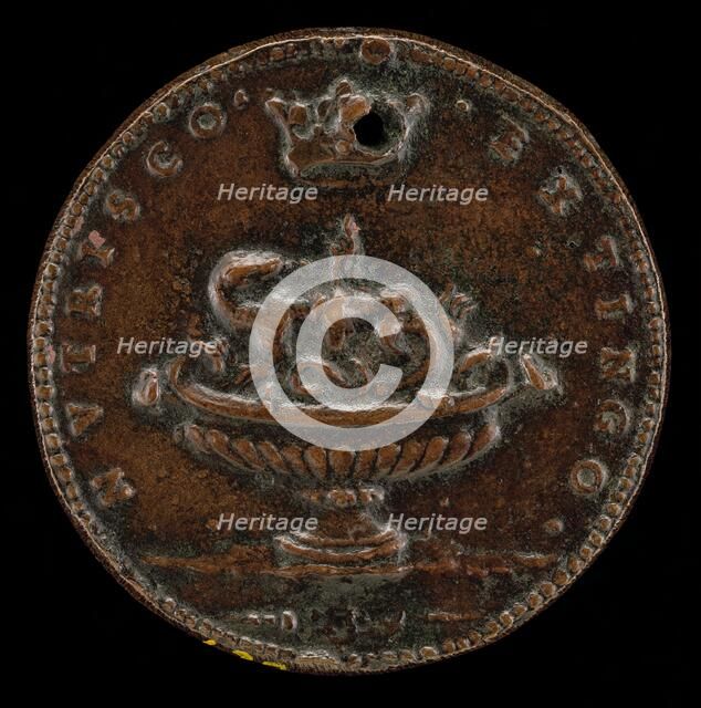 Salamander in Flames [reverse], probably 1515/1518. Creator: Giovanni Maria Pomedelli.