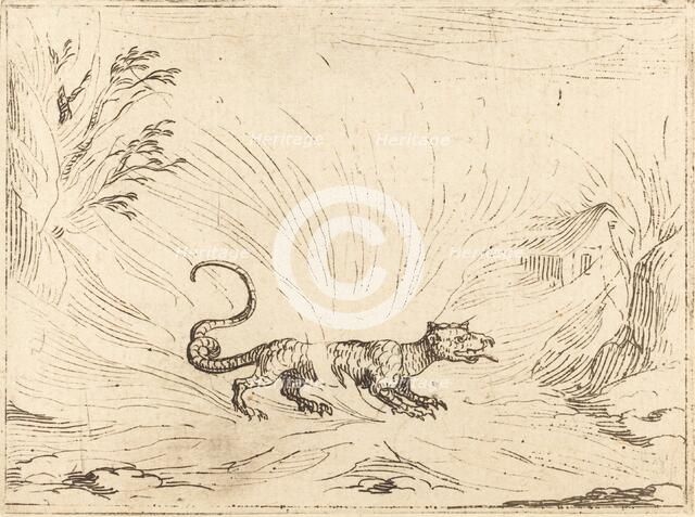 Salamander Surrounded by Flames. Creator: Jacques Callot.