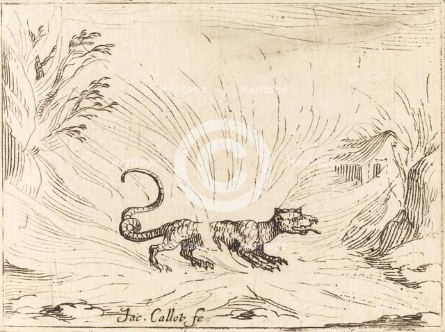 Salamander Surrounded by Flames. Creator: Jacques Callot.