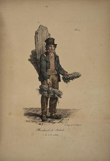 Salad seller. From the Series "Cris de Paris" (The Cries of Paris), 1815. Creator: Vernet, Carle (1758-1836)