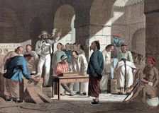 Sale of English goods in Canton, 1858
