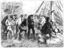 Sale of Herrings, on the Quay, Great Yarmouth, 1856. Creator: Walter Ray Woods