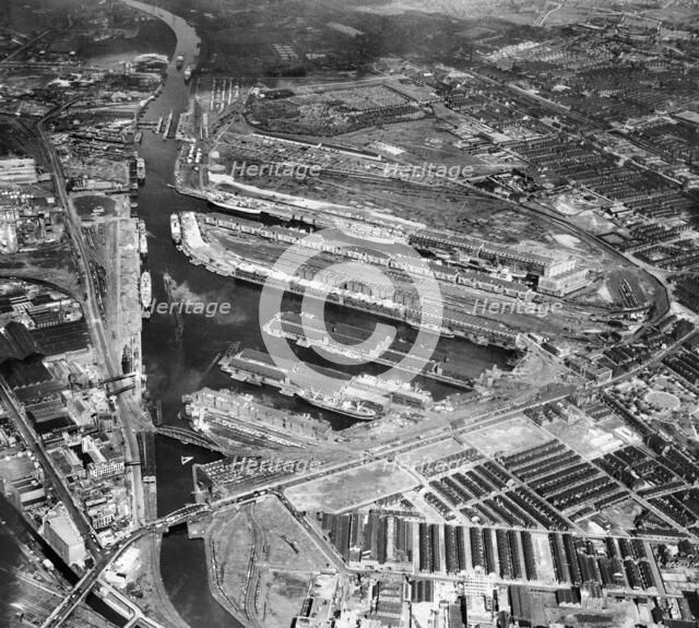 Salford Docks and Manchester Ship Canal, Salford, Greater Manchester, 1947 Artist: Aerofilms.