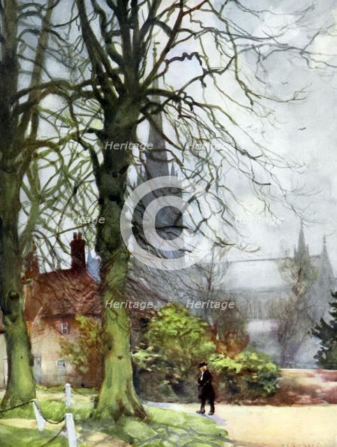 'Salisbury Cathedral, Wiltshire', 1924-1926.Artist: George F Nicholls