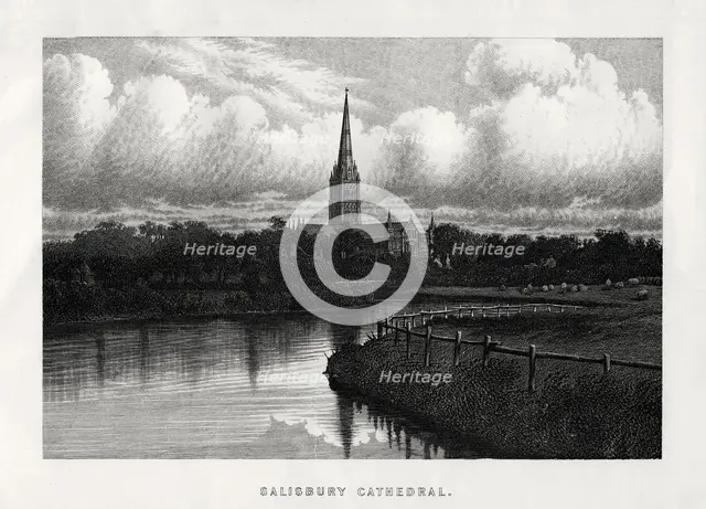 'Salisbury Cathedral', Wiltshire, England, 19th century. Artist: Unknown
