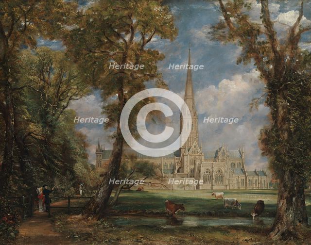 Salisbury Cathedral from the Bishop's Grounds, ca. 1825. Creator: John Constable.