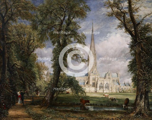 Salisbury Cathedral from the Bishop's Garden, 1826. Artist: Constable, John (1776-1837)