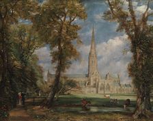 Salisbury Cathedral from the Bishop's Grounds, ca. 1825. Creator: John Constable