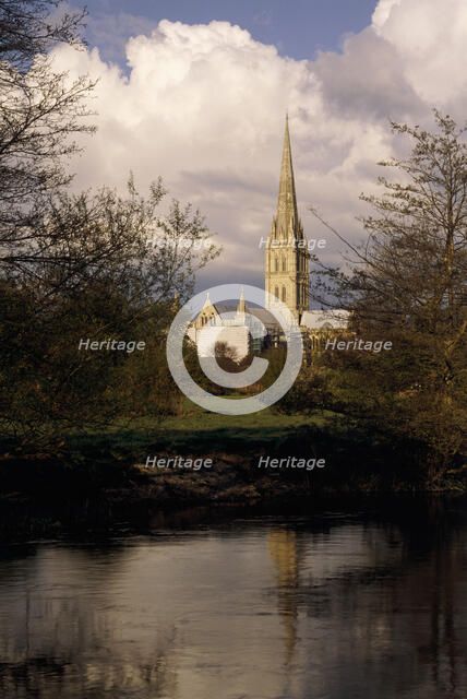 Salisbury Cathedral from the south west, Salisbury, Wiltshire, 1999. Artist: Unknown