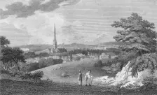Salisbury, from the London Road 1805. Artist: Samuel Rawle