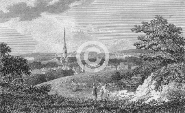'Salisbury, from the London Road', 1805. Artist: Samuel Rawle.