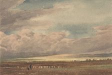 Salisbury Plain with Old Sarum in the Distance, Wiltshire, 1810-62. Creator: William Turner