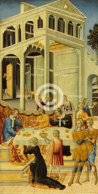 Salome Asking Herod for the Head of Saint John the Baptist, 1455-1460. Artist: Giovanni di Paolo (ca 1403-1482)