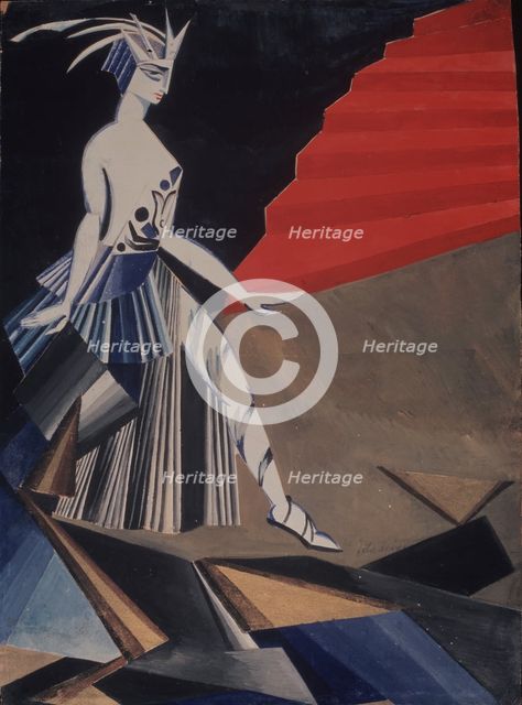 Salomé. Costume design for the play Salomé by O. Wilde, 1917. Artist: Exter, Alexandra Alexandrovna (1882-1949)