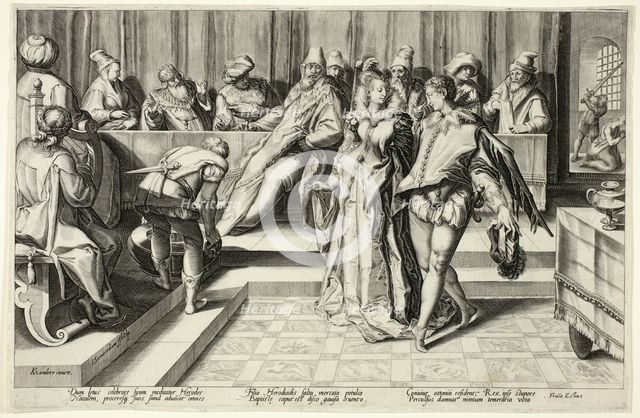 Salome Dancing Before Herod, c.1592. Creator: Jan Saenredam.