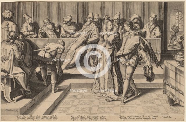 Salome Dancing Before Herod, c. 1592. Creator: Jan Saenredam.
