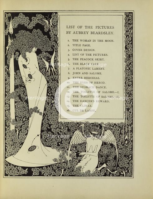 Salome: List of the Pictures, 1907.  Creator: Aubrey Beardsley.