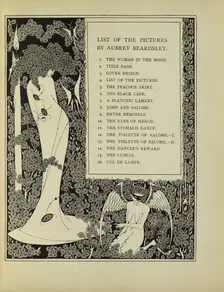 Salome: List of the Pictures, 1907. Creator: Aubrey Beardsley
