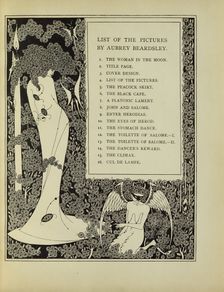 Salome: List of the Pictures, 1907. Creator: Aubrey Beardsley