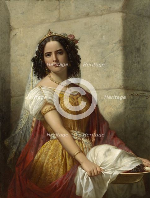 Salomé with the head of John the Baptist, c.1861.  Creator: Jan Adam Kruseman.