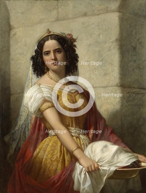 Salomé with the head of John the Baptist, c.1861.  Creator: Jan Adam Kruseman.