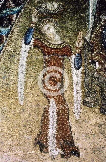 Salome with the head of John the Baptist, Saint Mark's Basilica, Venice, Italy, 13th century. Creator: LTL.