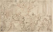 Salome with the Head of Saint John the Baptist Before Herod, 1695/1741. Creator: Giovanni Antonio Pellegrini