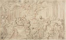 Salome with the Head of Saint John the Baptist Before Herod, 1695/1741. Creator: Giovanni Antonio Pellegrini