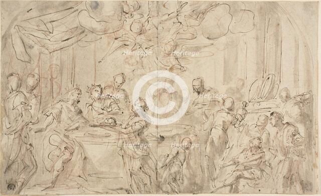 Salome with the Head of Saint John the Baptist Before Herod, 1695/1741. Creator: Giovanni Antonio Pellegrini.