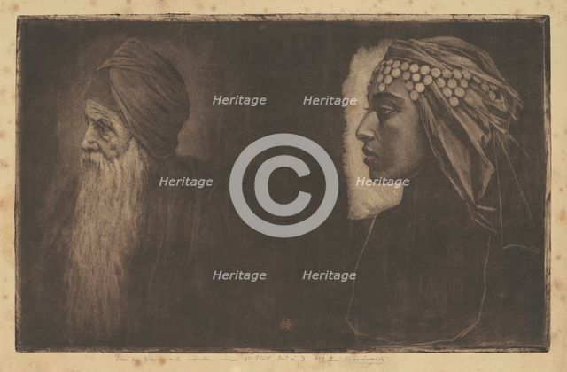 Salomon and Cleopatra, c. 1890. Creator: Henri-Charles Guerard.