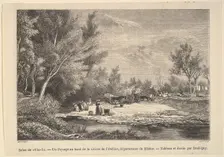 Salon de 1850-51. Landscape along the shores of the river Oullins, 1850-51. Creator: Charles Francois Daubigny